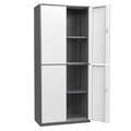 Metal Storage Cabinet with 4 Lock Doors and 4 Adjustable Shelves, 74" Tall Rolling Cabinet L951074