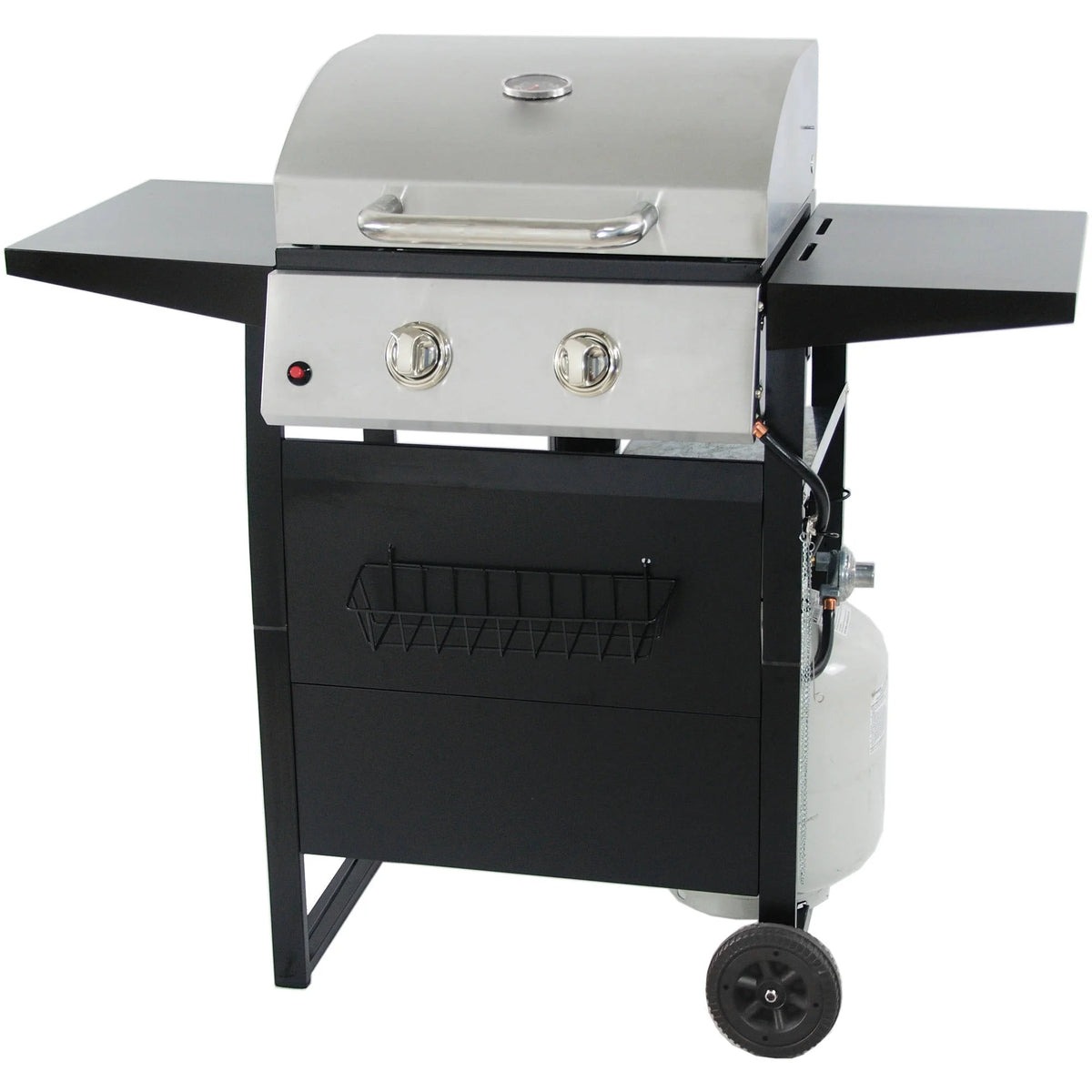 2-Burner Propane Gas Grill, Stainless and Black M7669