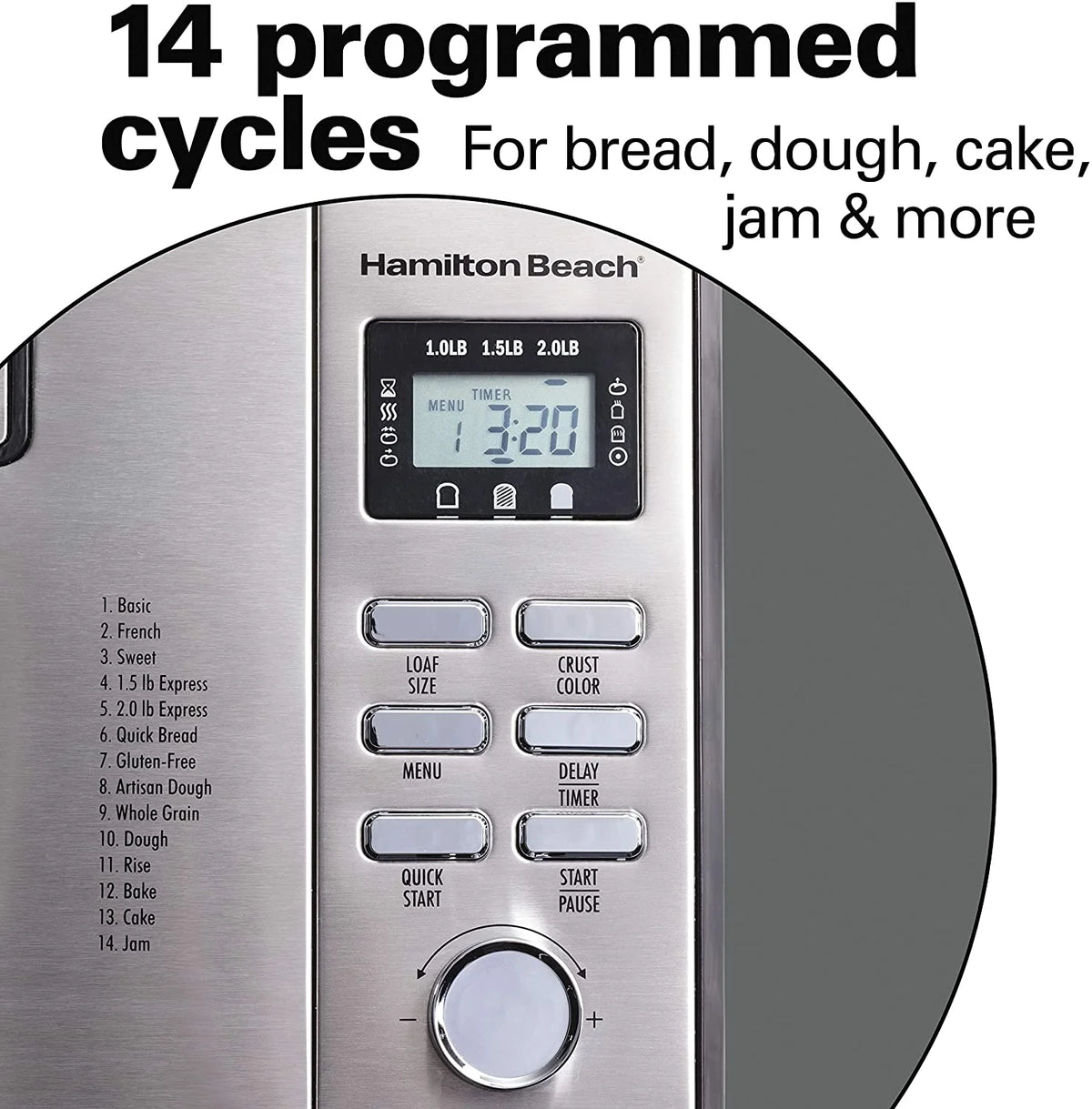 Bread Maker Machine with Auto Fruit and Nut Dispenser, 2 lb. Loaf Capacity, 14 Programmable Settings Z34081