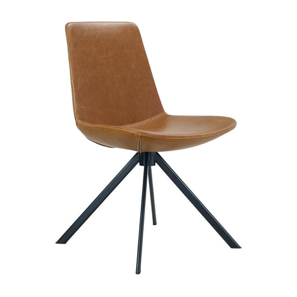 Brown Faux Leather Break Room Chair Q815104