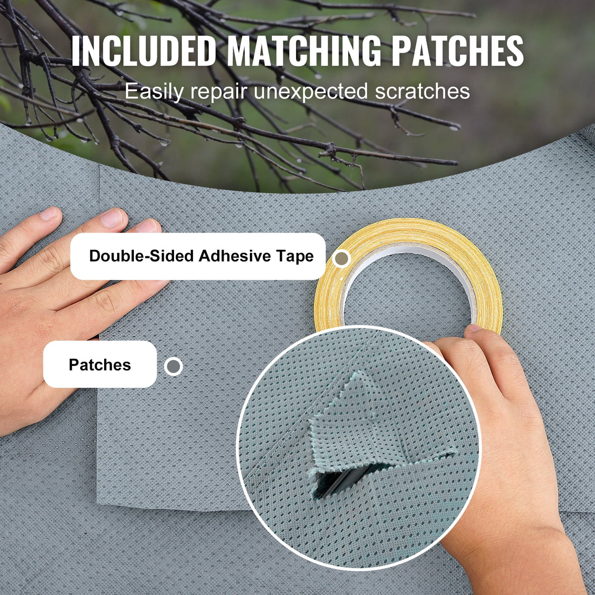 28-30' 4-Layer Non-Woven Fabric RV Cover with Storage Bag and Patches J7275