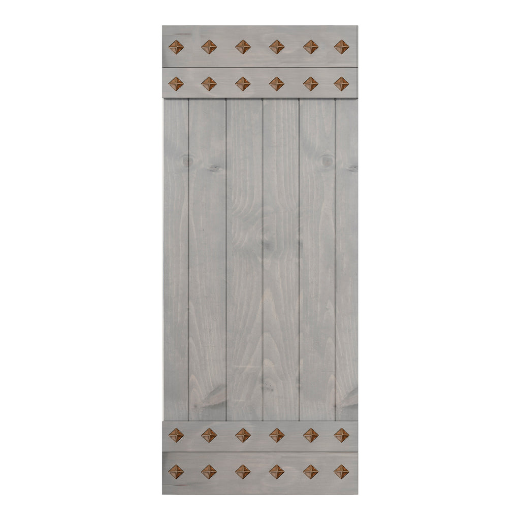 French Gray Finished Knotty Pine Wood Sliding Barn Door Slab O584645