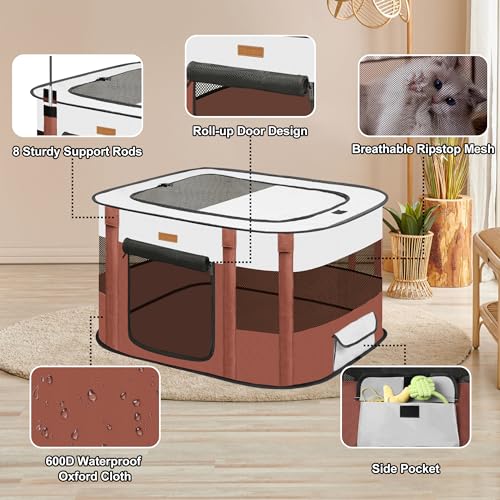 Black Small Foldable Pet Playpen with Carry Bag O937556