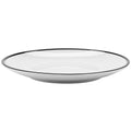 White with Black Trim Round Melamine Coupe Plate T327