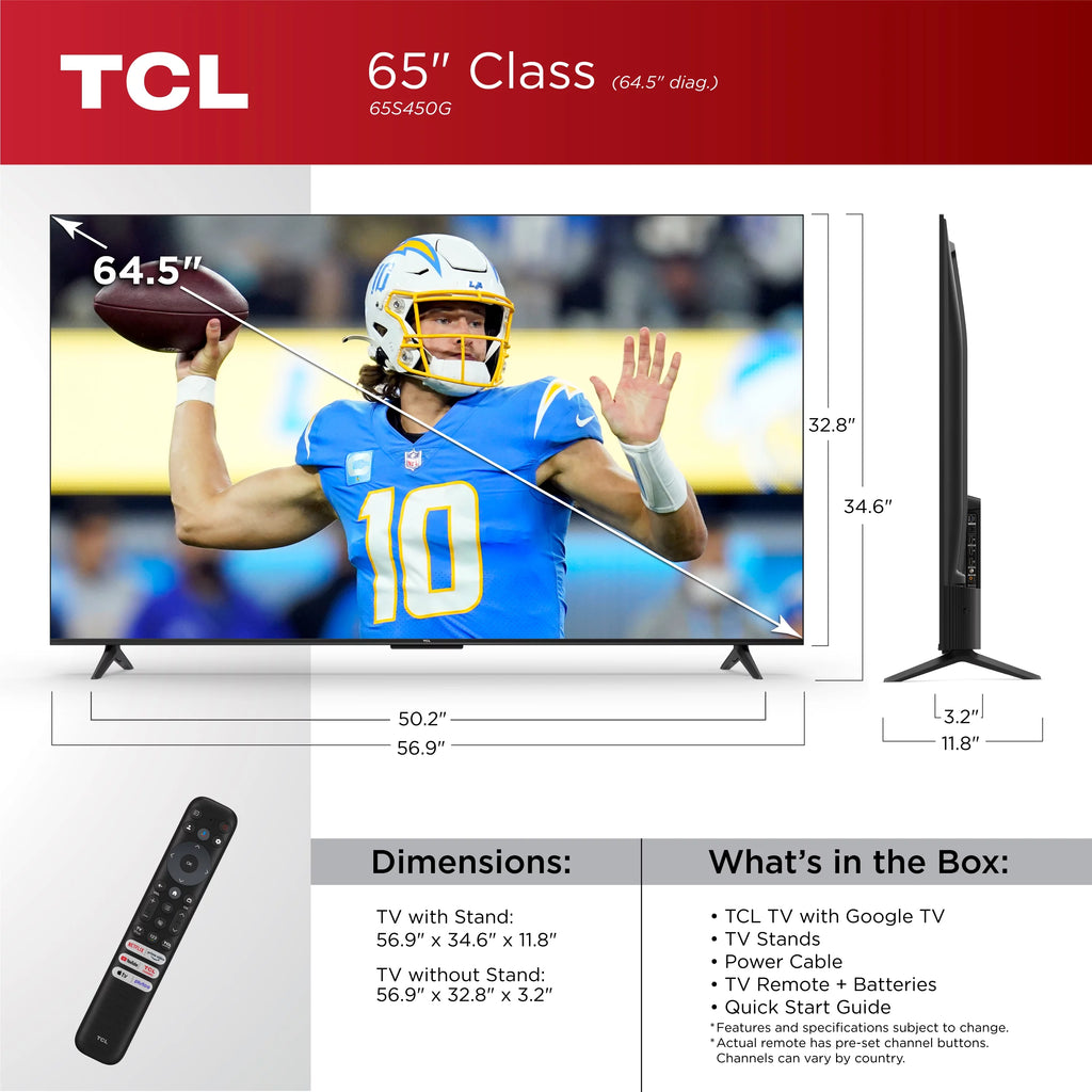 65" 4K UHD HDR LED Smart TV with Google TV V2312