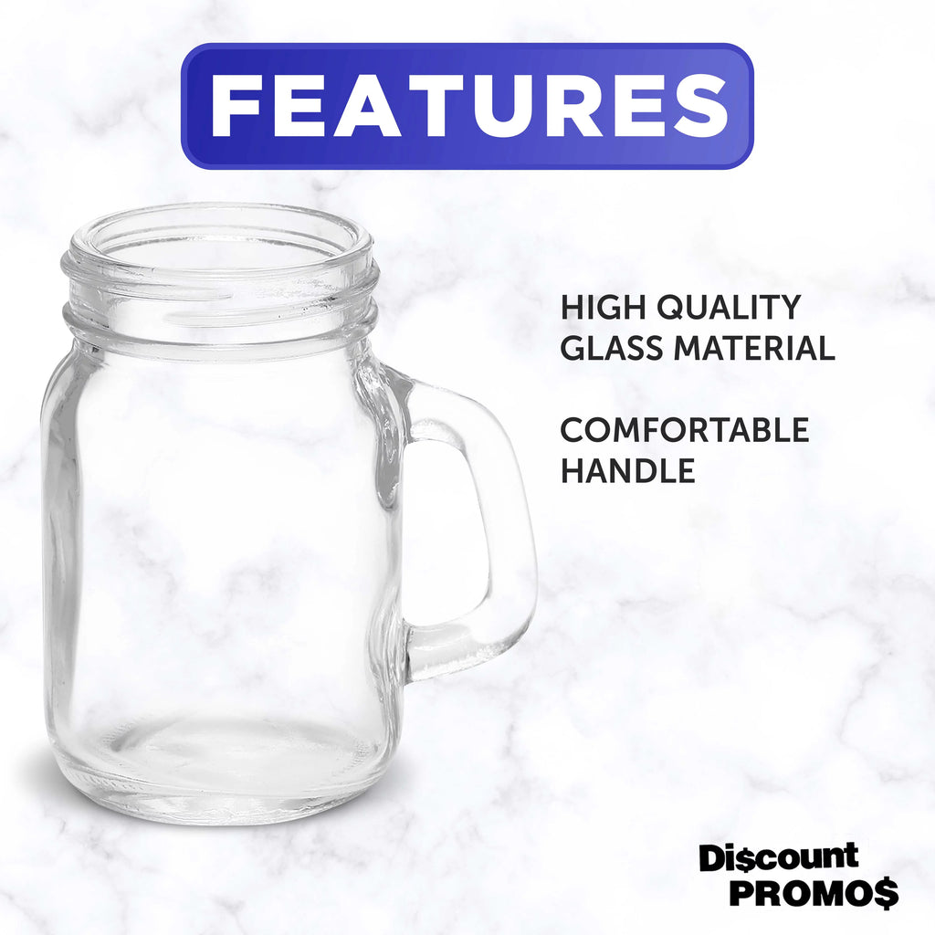 Clear Glass Mason Jar with Handle Set of 10, 4.5 oz C959415