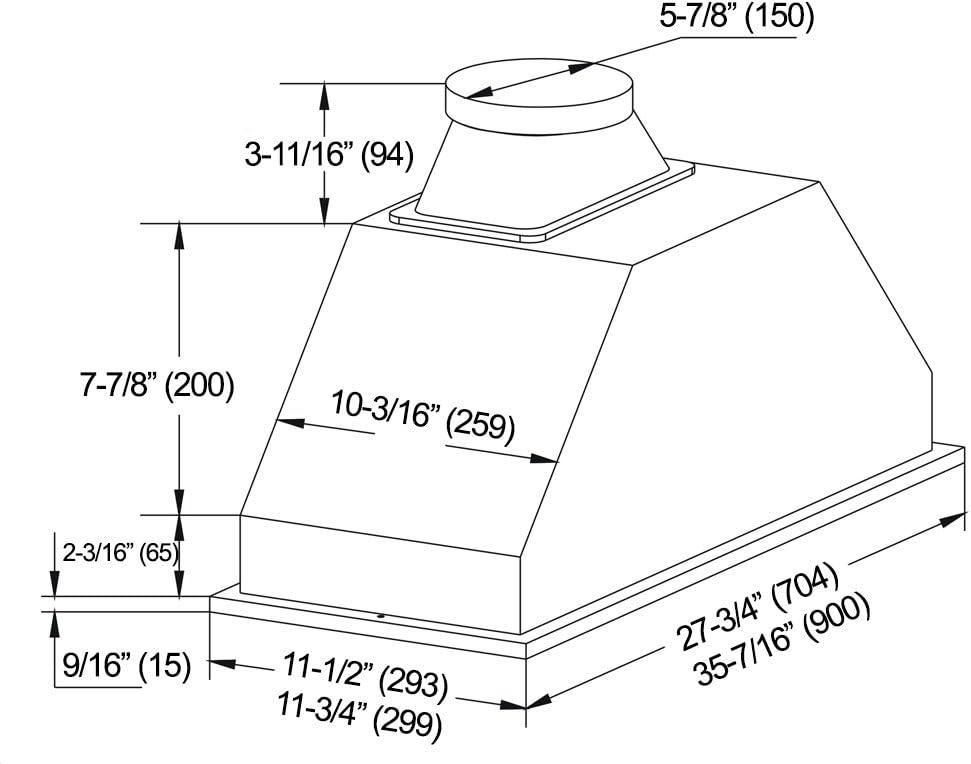 Stainless Steel Insert Range Hood B180