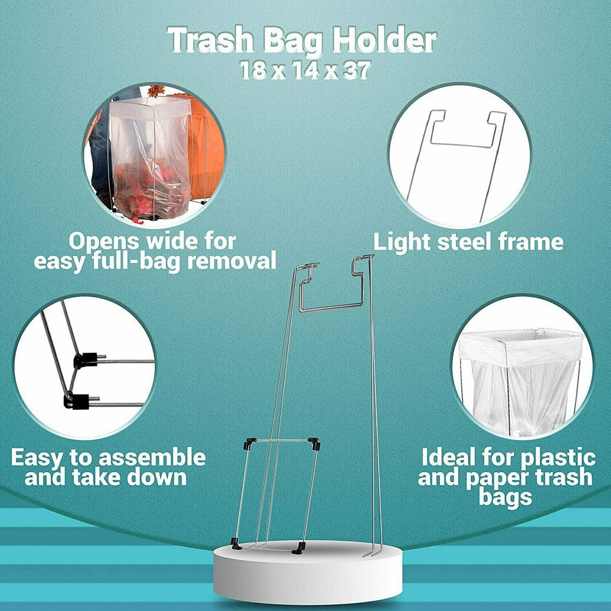Steel Trash Bag Holder 55 Gallon Q170