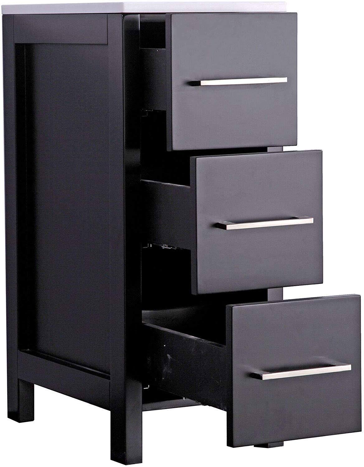 12 inch Wide Bathroom Vanity Cabinet with Ceramic Top F519864