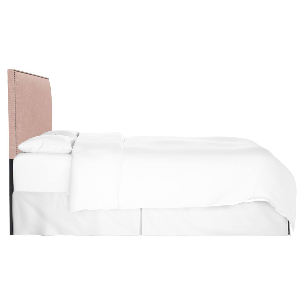 Rosequartz Linen Headboard with Pewter Nailbuttons A415