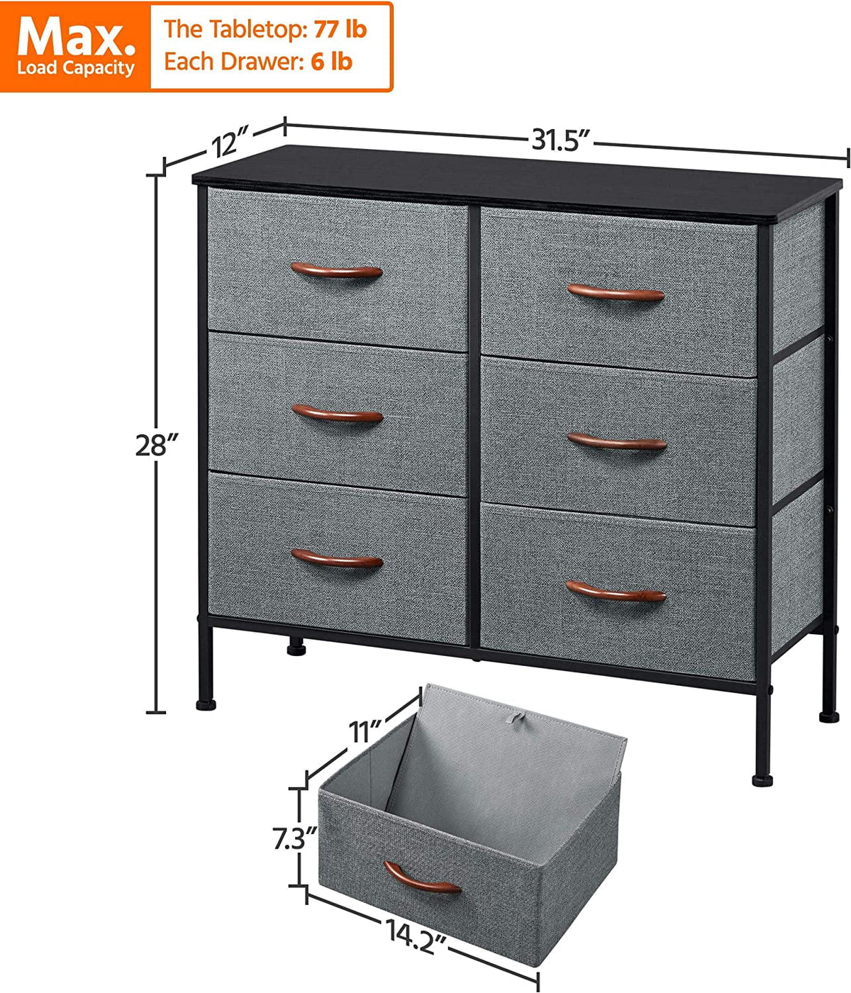 6 Drawer Fabric Storage Organizer F880