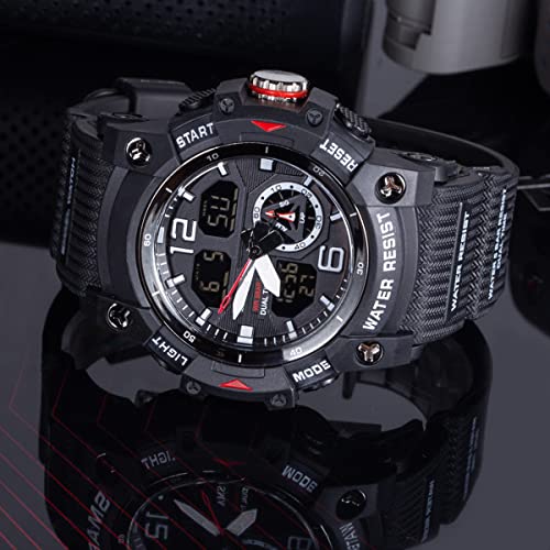 Men's Analog Sports Watch with LED Stopwatch and Dual Display Z6189