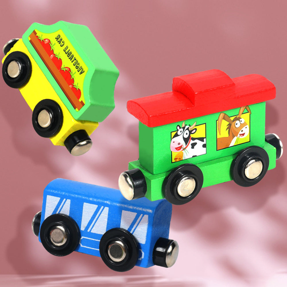 Magnetic Wooden Train Toys Assembling Blocks Toy Q9386