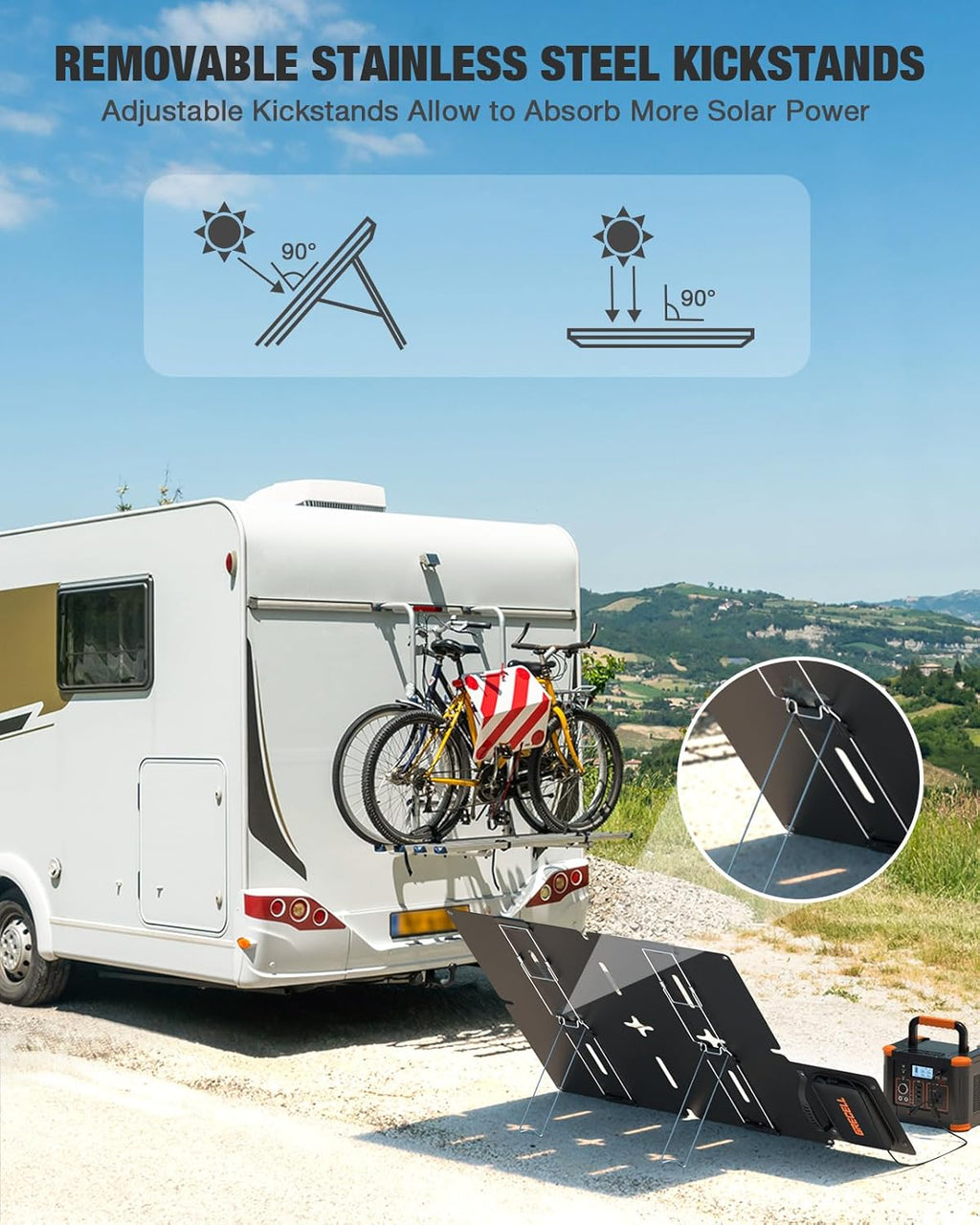 Portable Power Station 300W (Peak 600W) with 80W Foldable Solar Panel, 288Wh Solar Generator, 110V Pure Sine Wave AC Outlet Backup Lithium Battery U323835