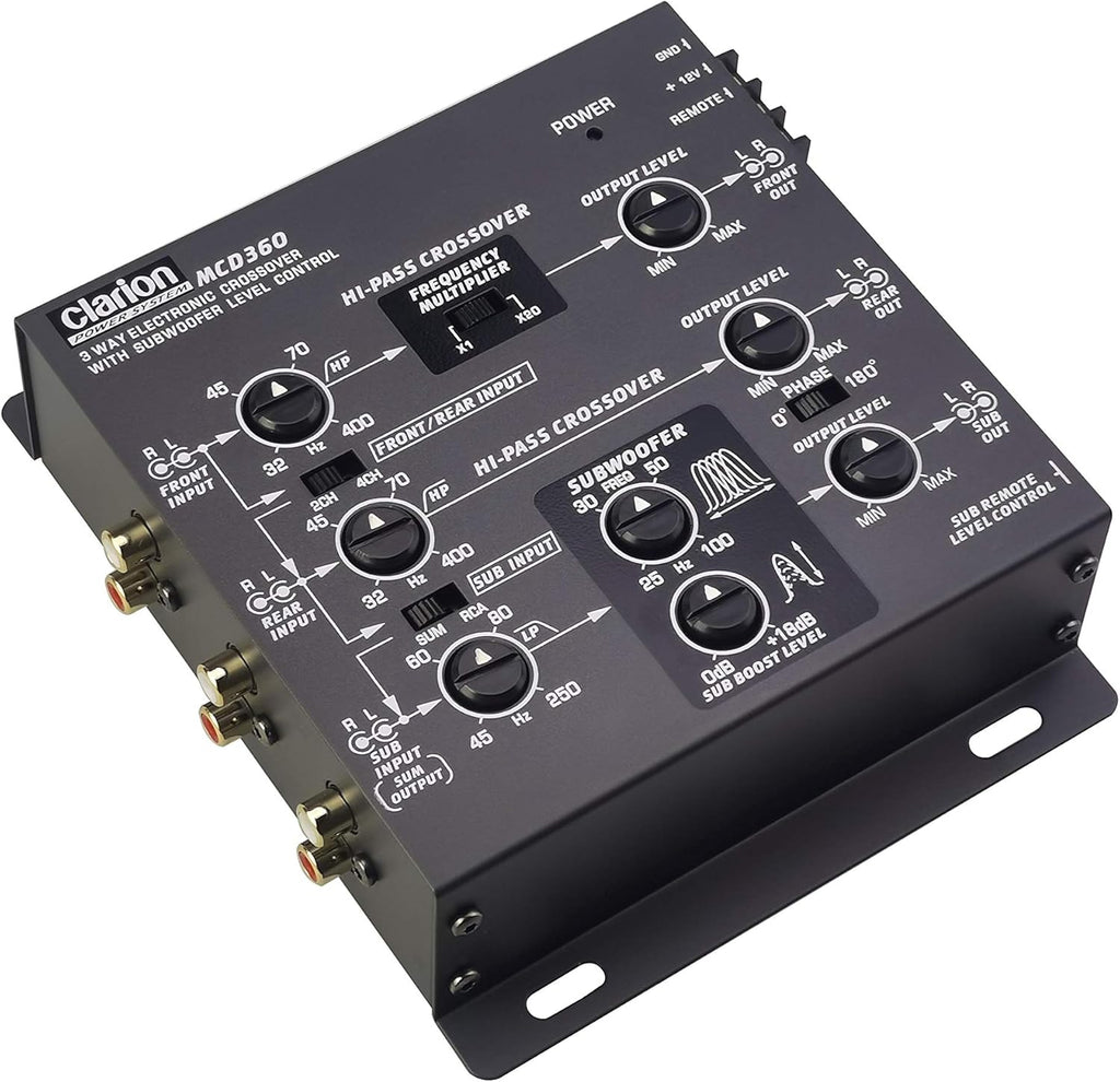 2/3-Way 6-Channel Electronic Crossover with 5-Volt RCA Outputs and Subwoofer Equalizer F597137