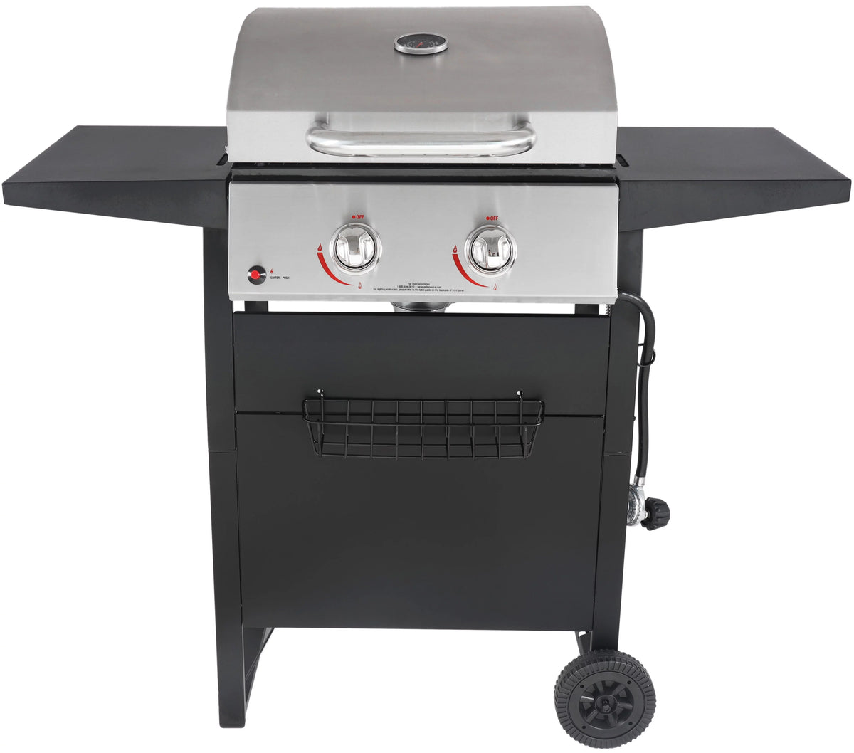 2-Burner Propane Gas Grill, Stainless and Black M7669