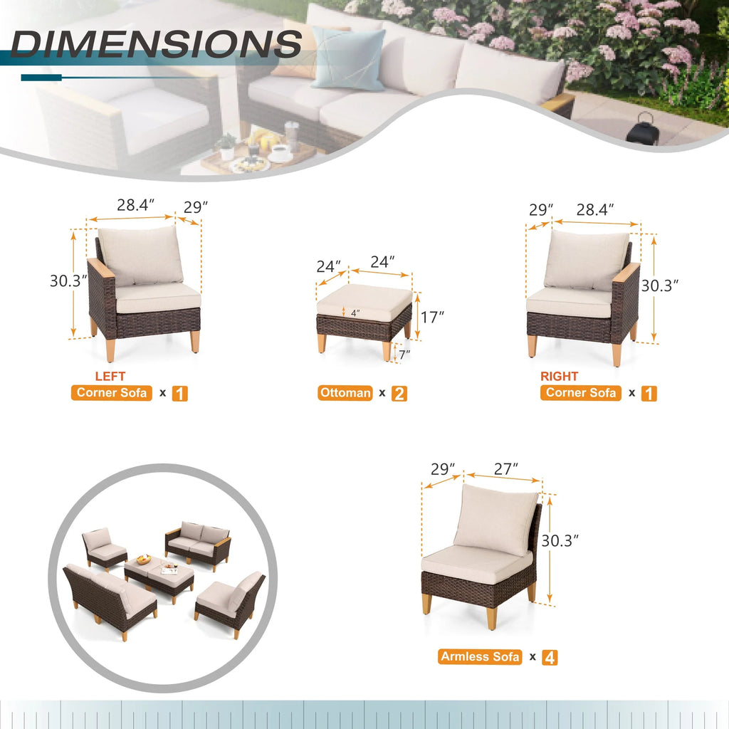 8 Piece Outdoor Wicker Sofa Set O593754