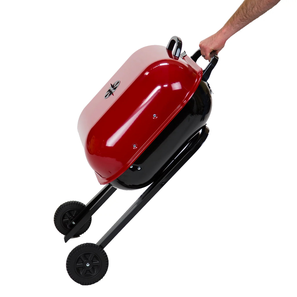 Red Portable Steel Charcoal Grill C344483