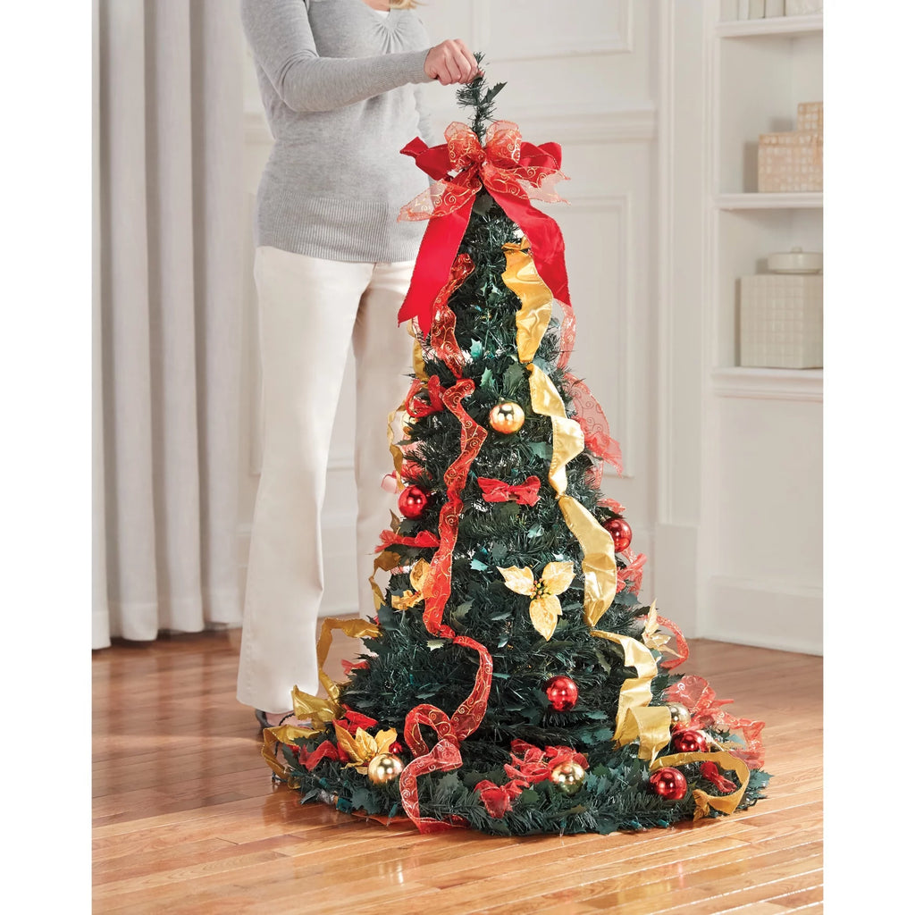 Red White 6 Foot Pre-Lit Christmas Tree E256