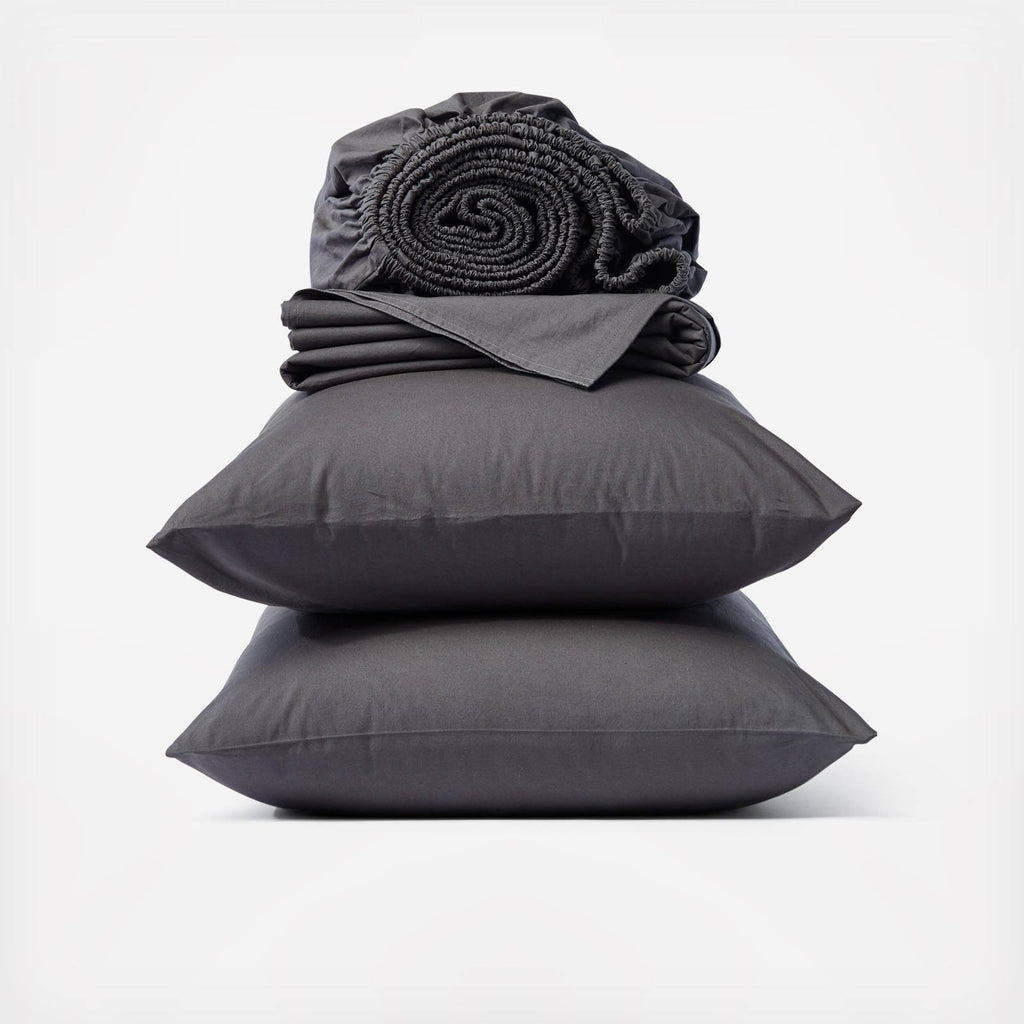 Organic Crinkled Percale Sheet Set Full Shadow X877