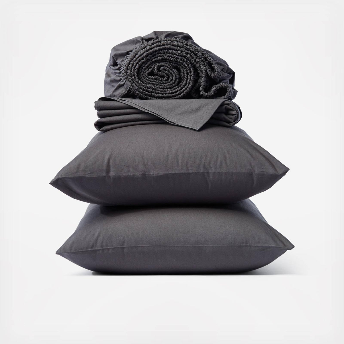 Organic Crinkled Percale Sheet Set Full Shadow X877
