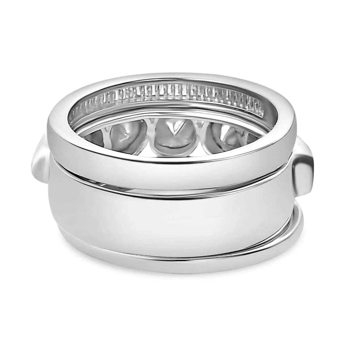 0.8 Ct Diamond Ring 925 Silver Platinum Plated Polki Jewelry Size 10 H604793