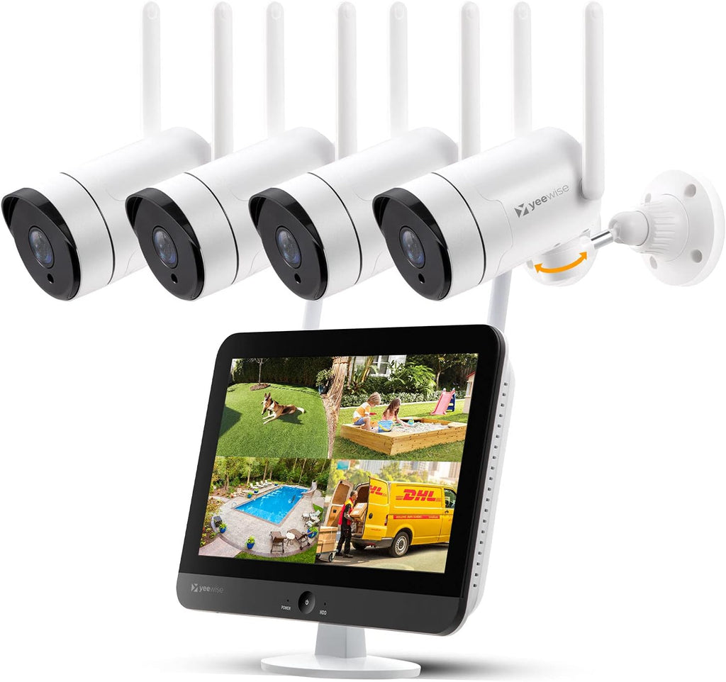 2K Wireless Security Camera System with 12 HD Monitor and 4pcs Cameras E472140