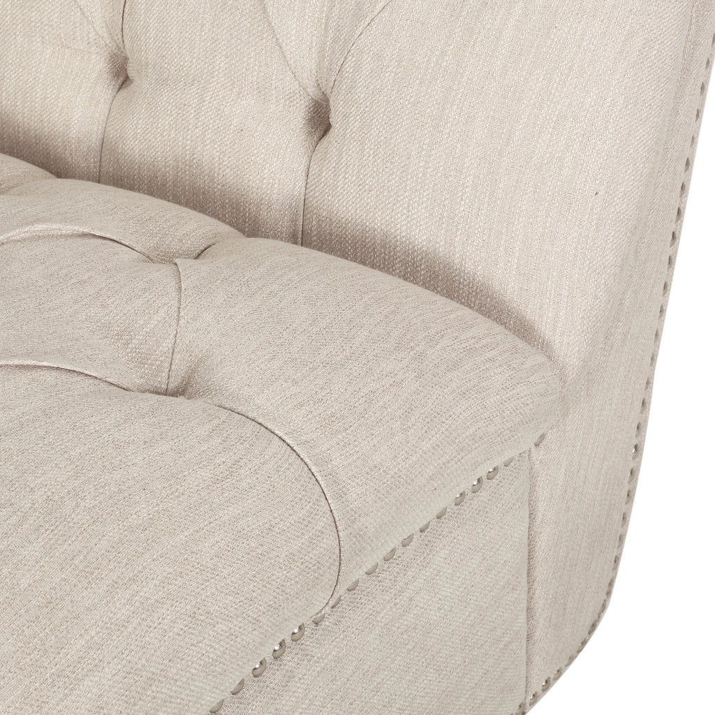 Beige Button Tufted Chaise Lounge T37377