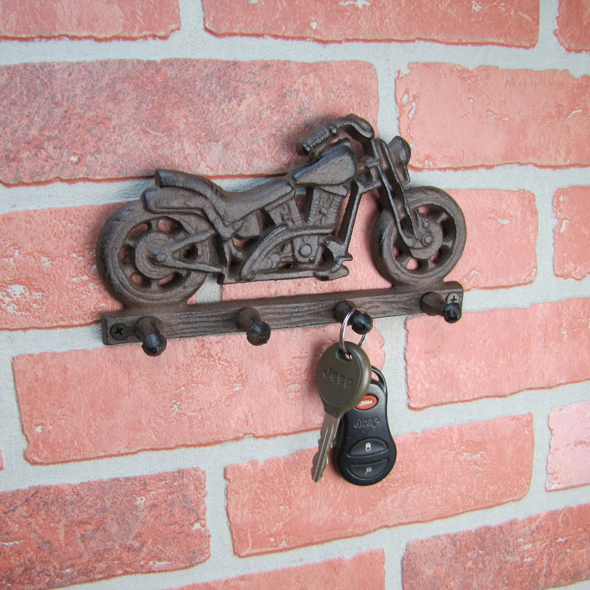 Metal Motorcycle Key Hook Keyring Holder Helmet Gear Hanger Wall Decor H66836