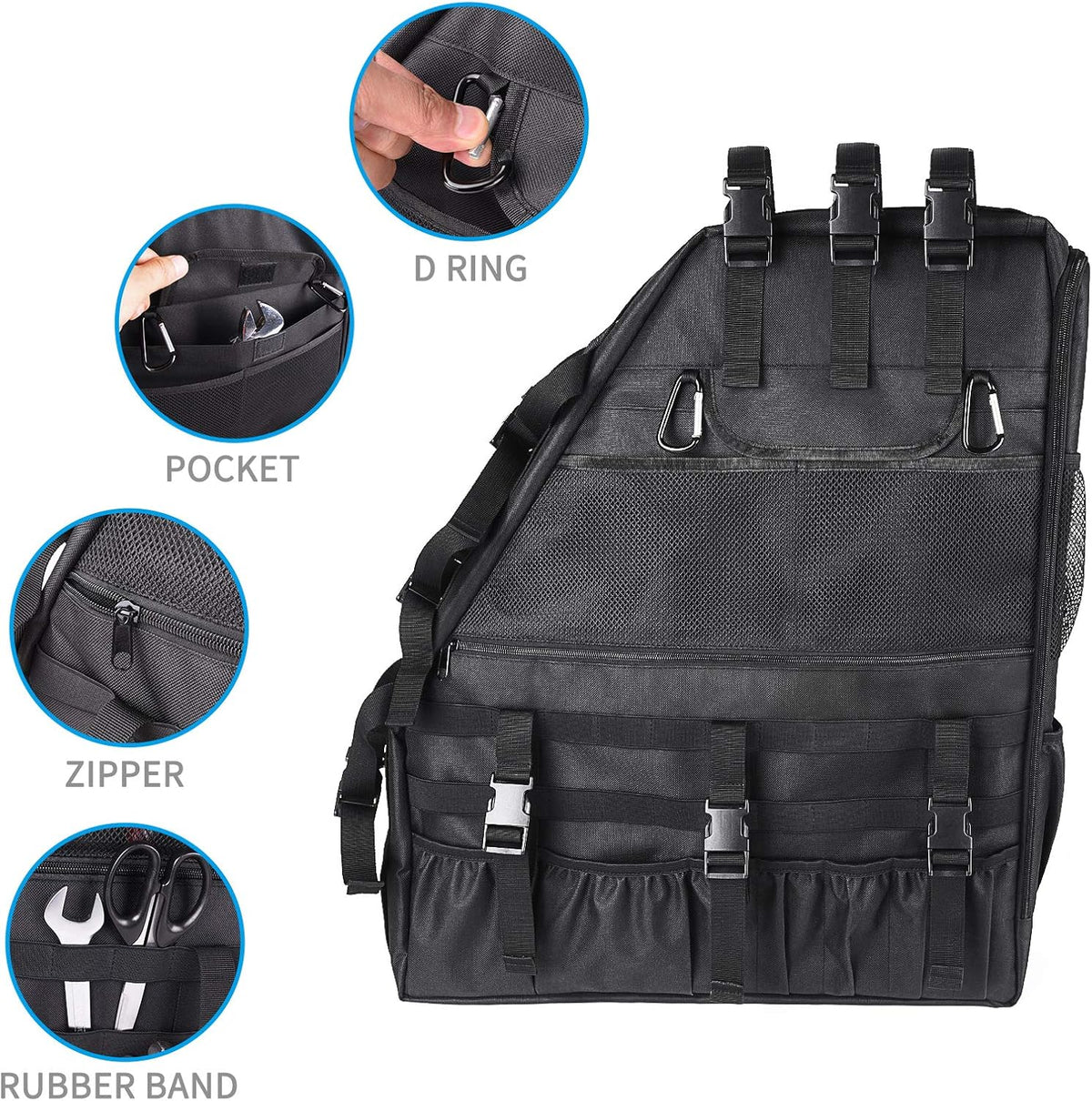 Roll Bar Storage Bag Organizer Cargo Cage with Multi-Pockets Tool Holder Saddlebag S45233
