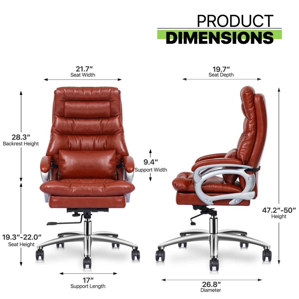 Brown PU Leather Swivel Office Chair C4826