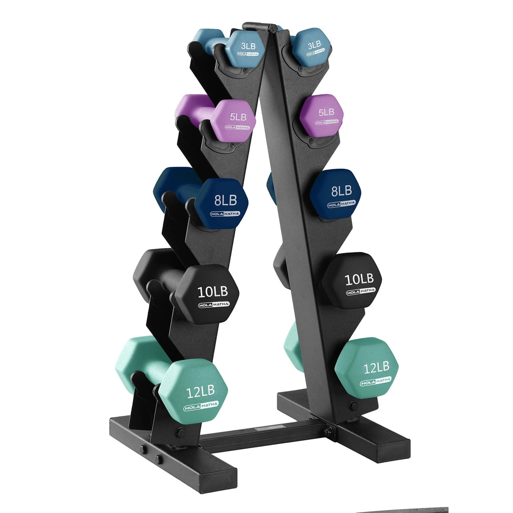 Neoprene Dumbbell Weight Set with Rack X65602