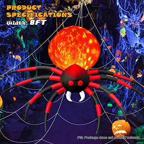 8 FT Halloween Inflatable Spider with LED V290802
