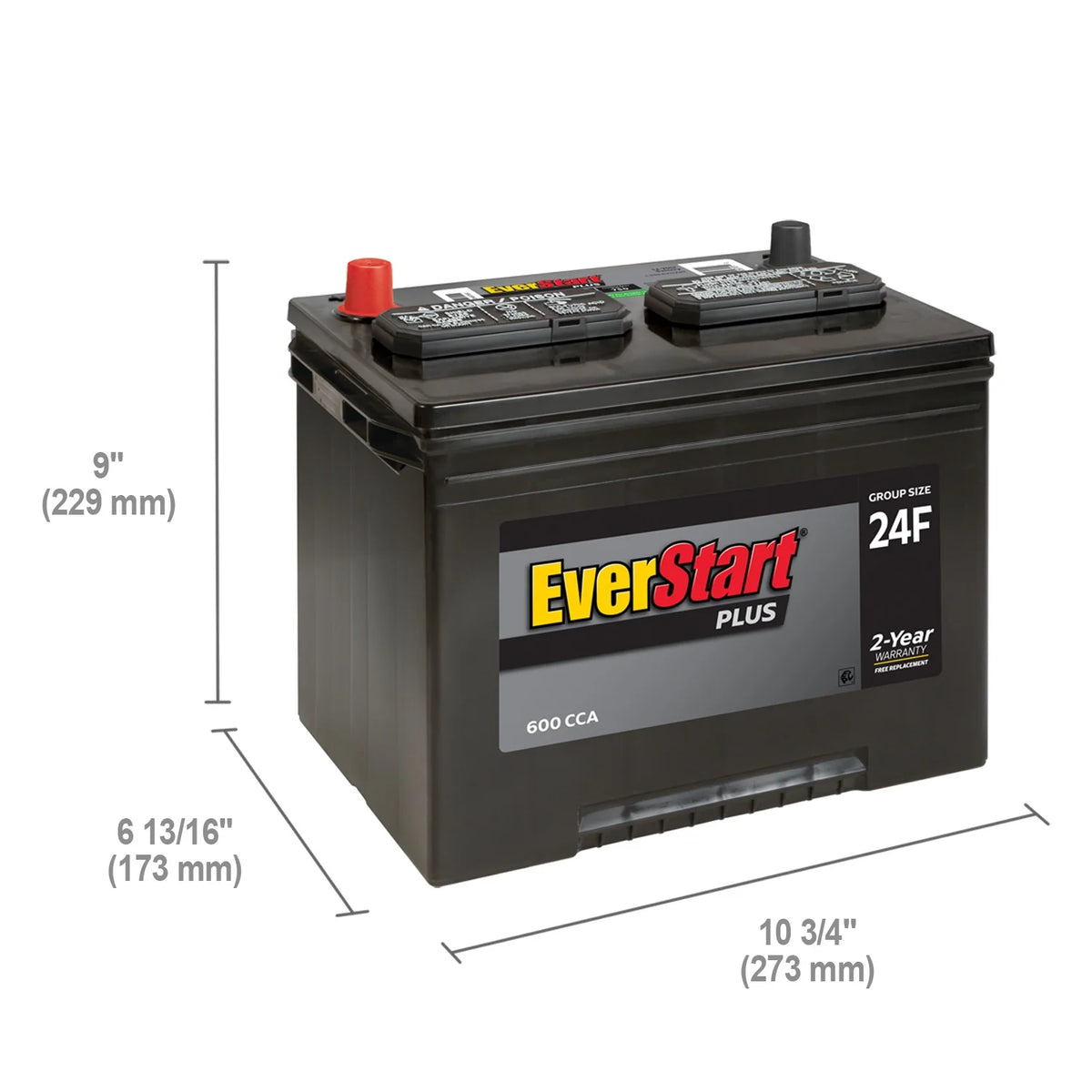 Lead Acid Automotive Battery Group Size 24F 12 Volt 600 CCA I421342