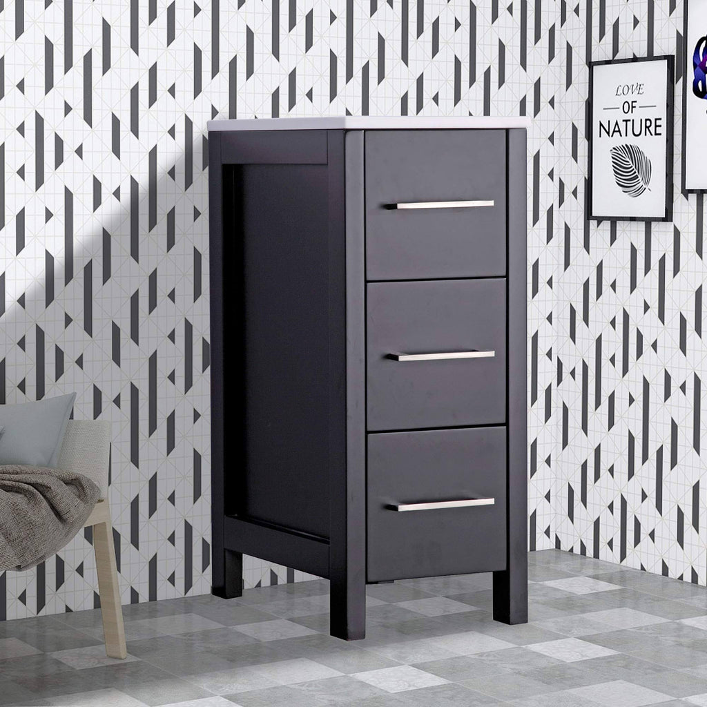 12 inch Wide Bathroom Vanity Cabinet with Ceramic Top F519864