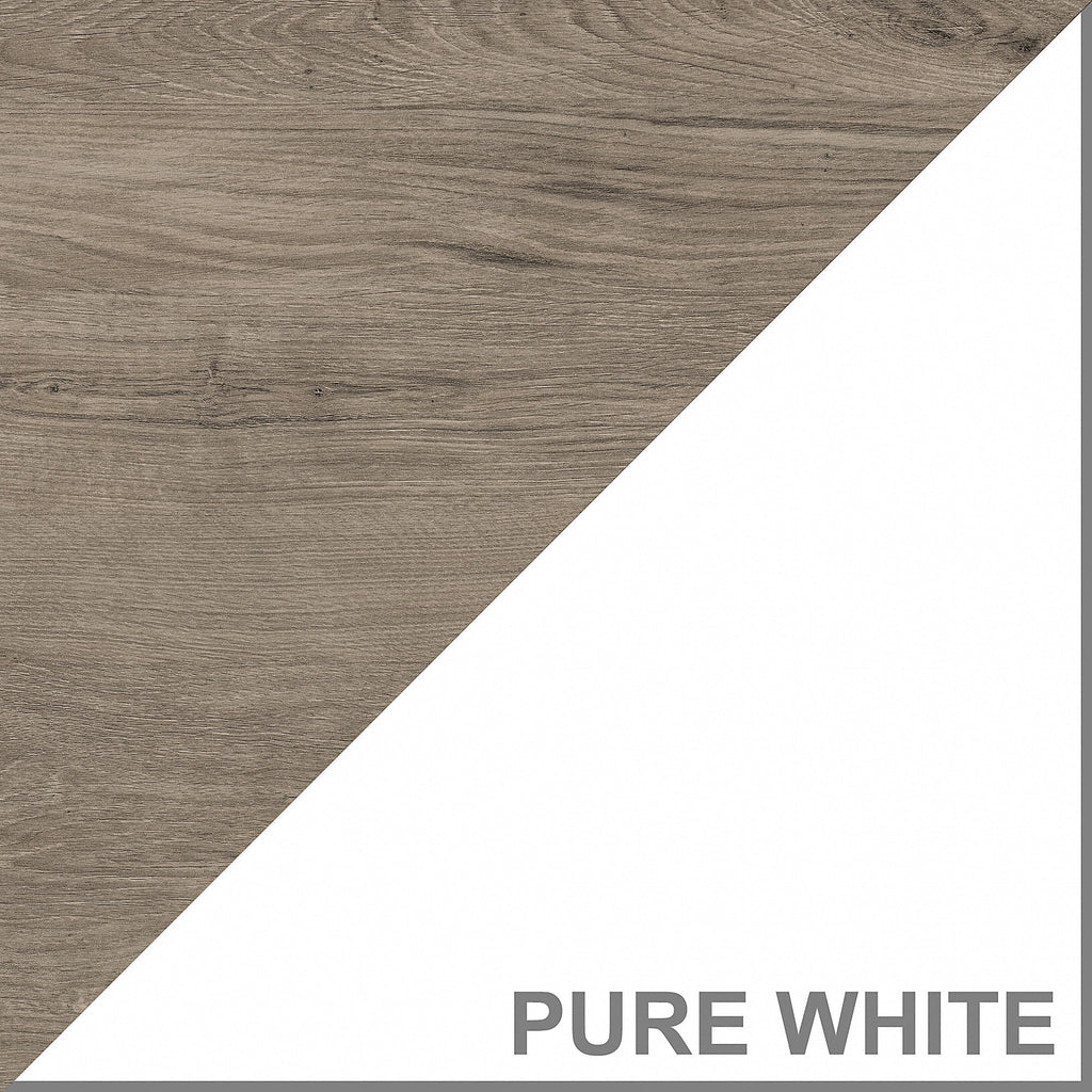 White & Gray Storage Cabinet with Doors T91962