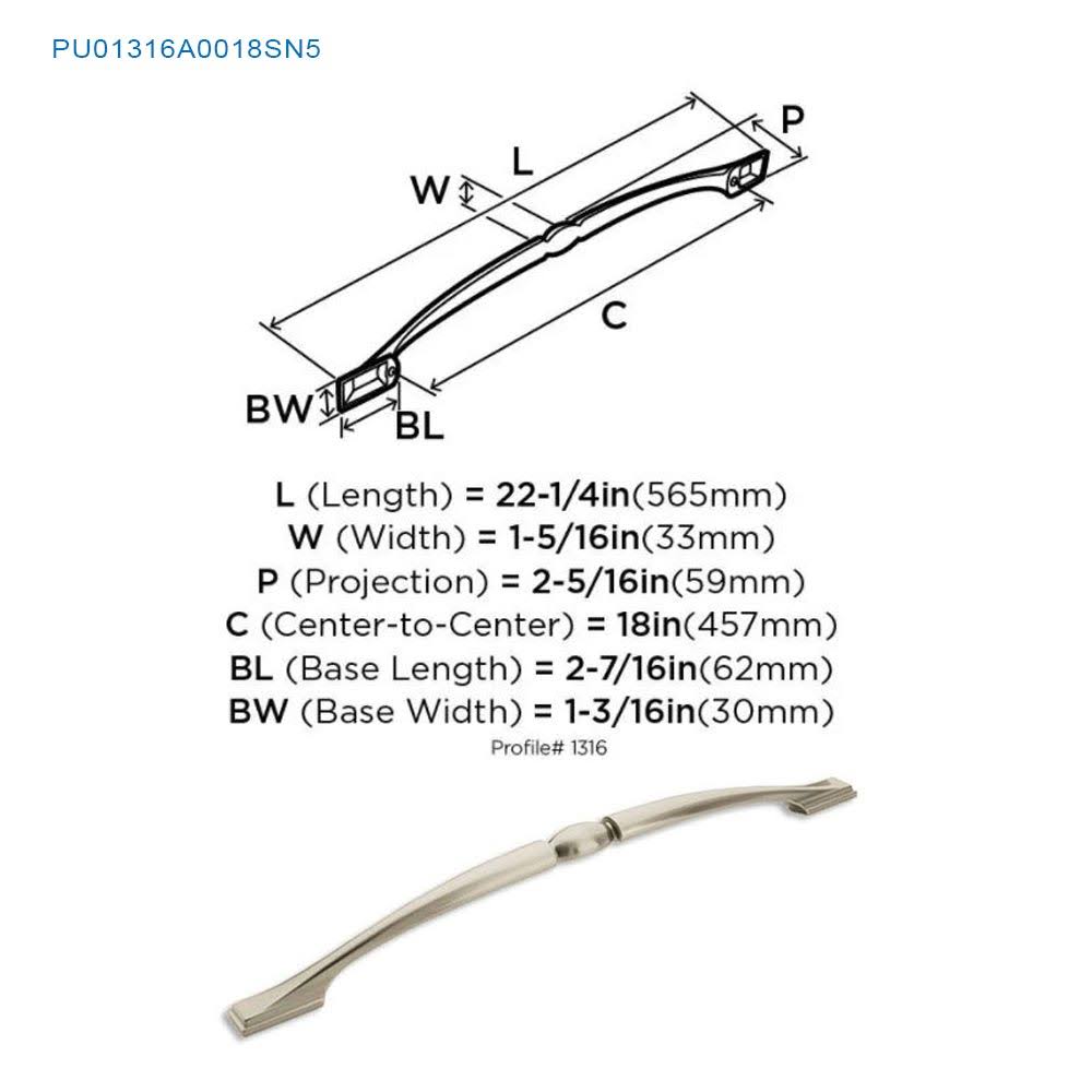 Satin Nickel Appliance Pull P468747