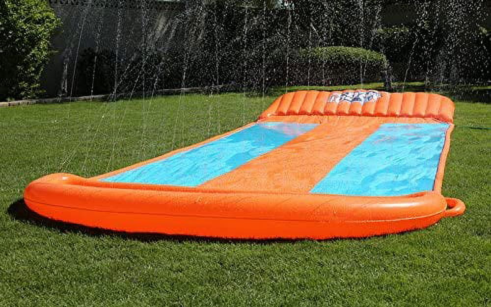 18' Triple Lane Water Slide with Ramp S5242