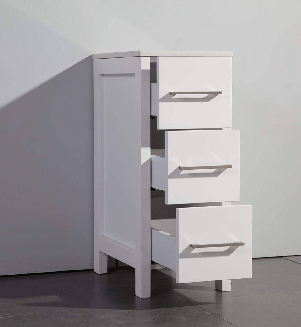 12 inch Wide Bathroom Vanity Cabinet with Ceramic Top F519864