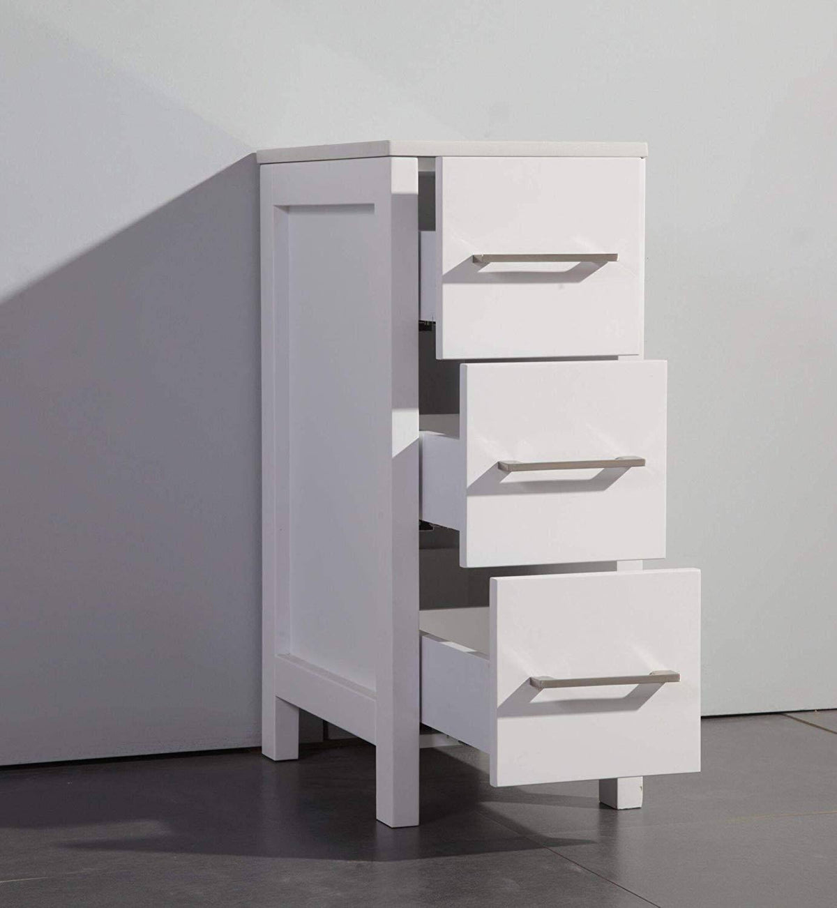 12 inch Wide Bathroom Vanity Cabinet with Ceramic Top F519864