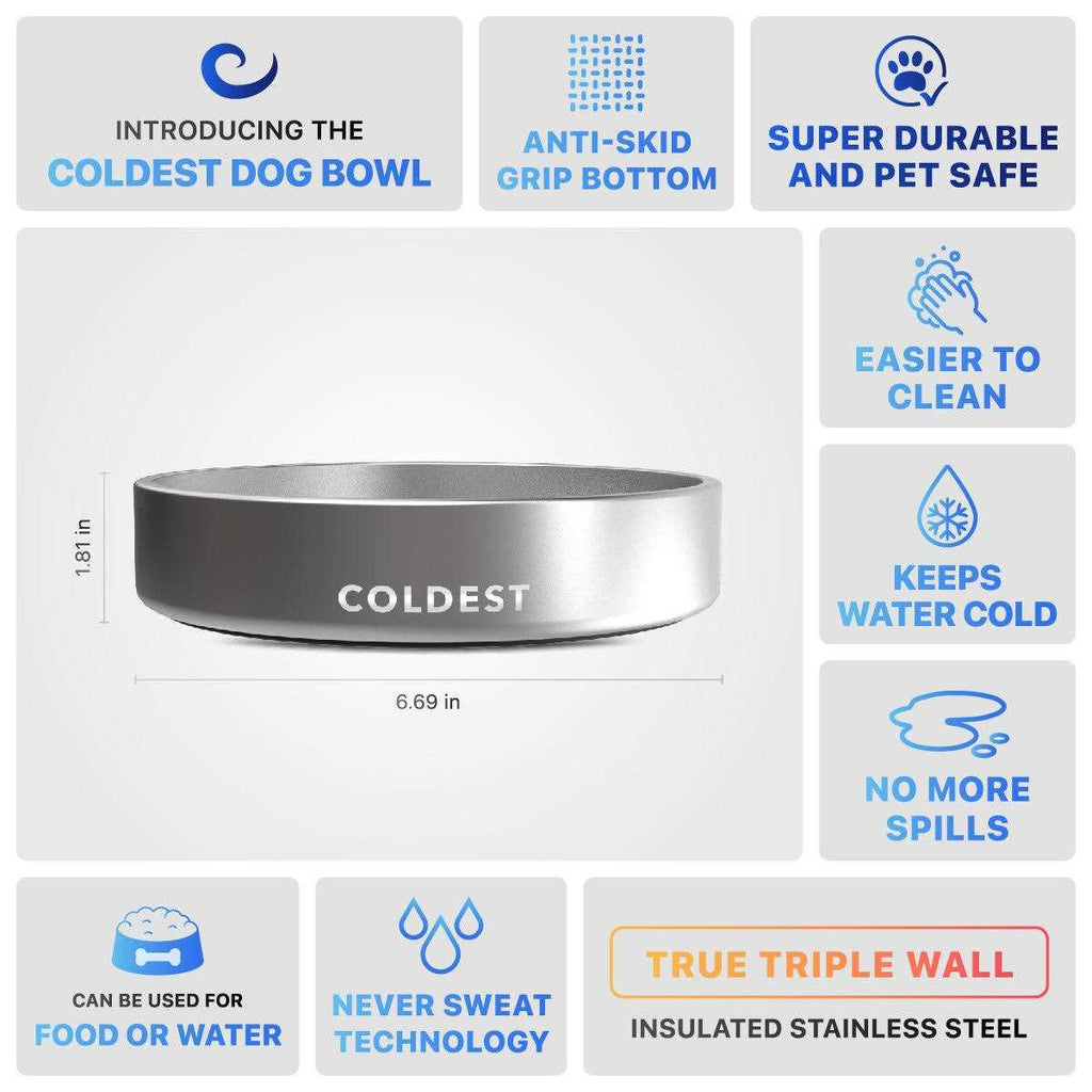 Stainless Steel Non Slip Insulated Dog Bowl P962813