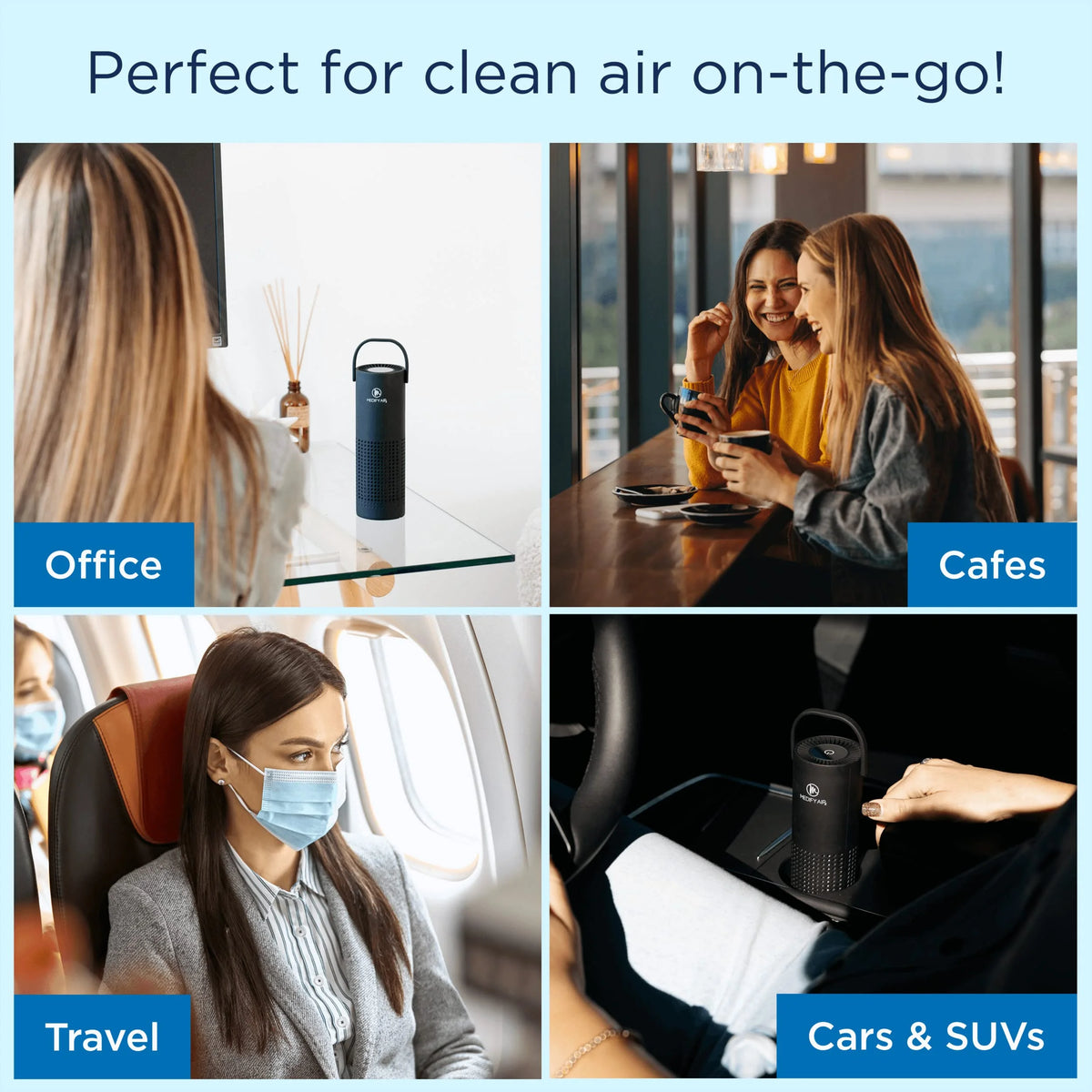 Portable Air Purifier with True HEPA H13 Filter, Black U135