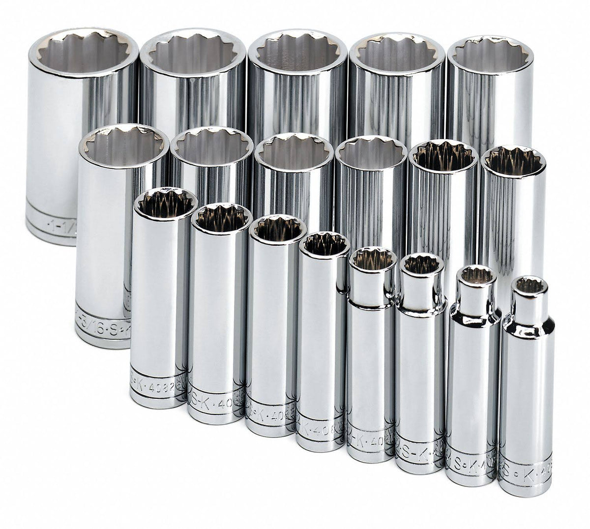 19 Piece 1/2" Drive 6 Point Deep Socket Set G20057