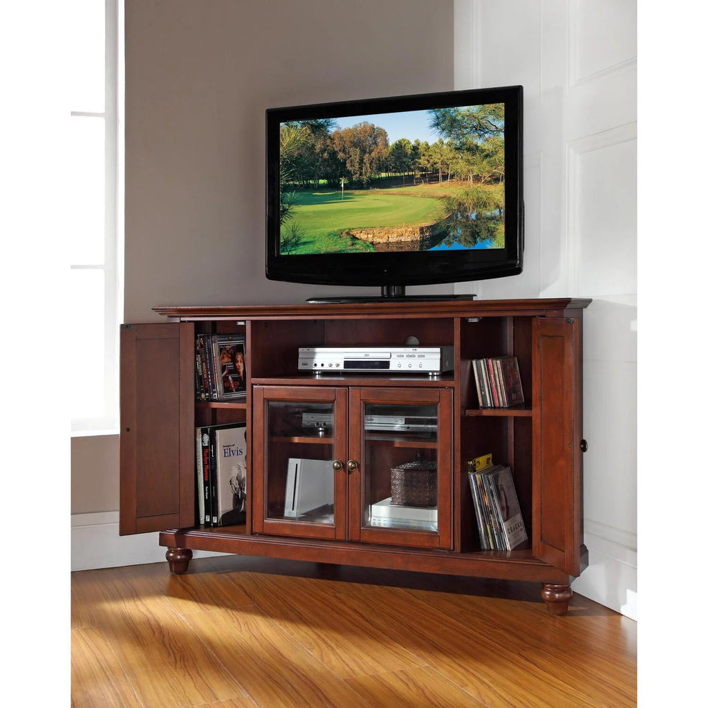 48" Corner Tv Stand Mahogany Y36754