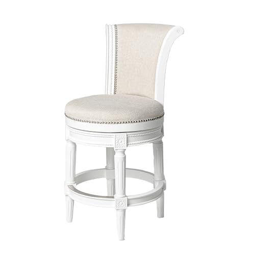 Reclaimed Oak Finish Ash Grey Fabric Upholstered Barstool with Back A15296