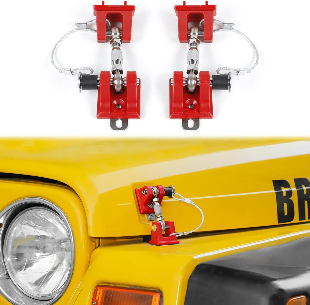 Black Locking Hood Latch Kit for Jeep Wrangler TJ, Pack of 2 I256549
