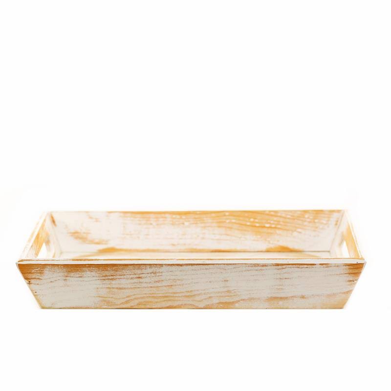 White Savon Violette Decorative Wood Tray F115969