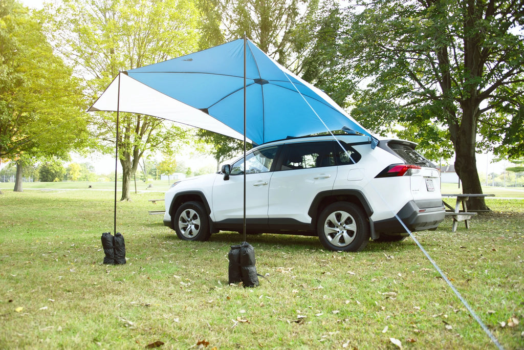 SUV Awning, Gray, 2 Steel Poles Y259