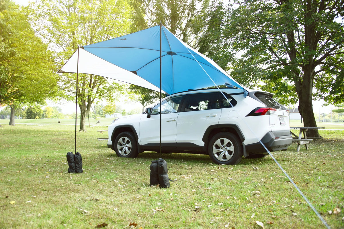 SUV Awning, Gray, 2 Steel Poles Y259