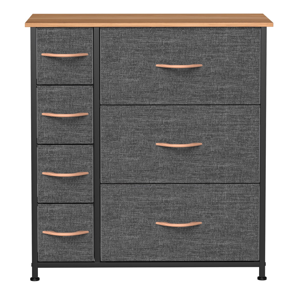Gray Metal Fabric Wood Drawer Chests B2386